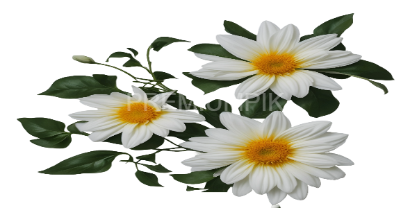 White Flowers on a transparent Background